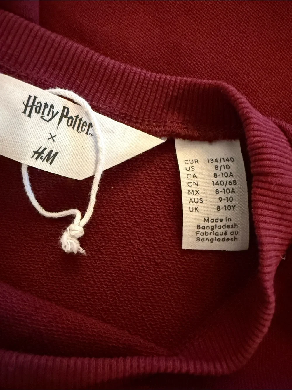 H&M Girls Hogwarts Colorblock Pullover Dress - Maroon, Pink, Gold, White